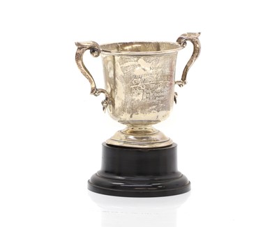 Lot 21 - A silver trophy cup