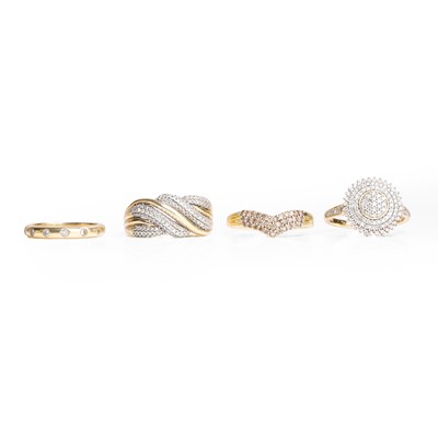 Lot 1192 - A group of diamond set rings