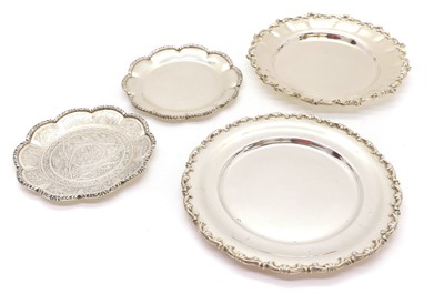 Lot 32 - A pair of Egyptian silver plates