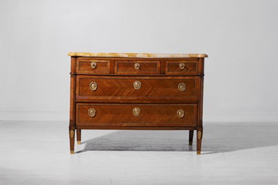 Lot 6 - A Louis XVI mahogany and tulipwood commode