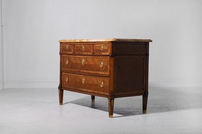 Lot 6 - A Louis XVI mahogany and tulipwood commode