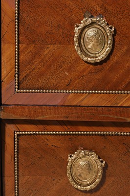 Lot 6 - A Louis XVI mahogany and tulipwood commode
