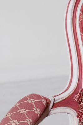 Lot 7 - A pair of Louis XV-style painted wood fauteuils