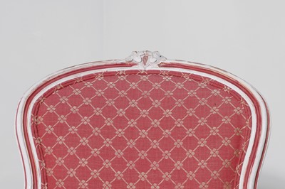 Lot 7 - A pair of Louis XV-style painted wood fauteuils