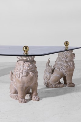 Lot 3 - A glass and composition coffee table