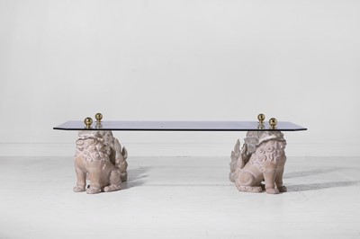 Lot 3 - A glass and composition coffee table