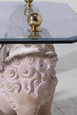 Lot 3 - A glass and composition coffee table