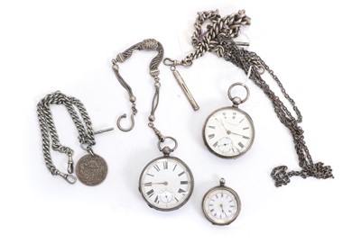 Lot 28 - Three silver pocket watches