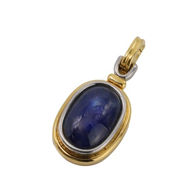 Lot 1127 - A sapphire single stone pendant