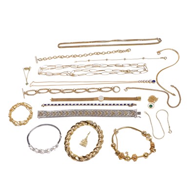 Lot 1229 - A collection of silver and silver gilt jewellery