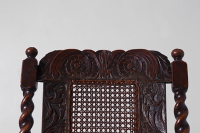Lot 285 - A matched pair of Charles II oak armchairs