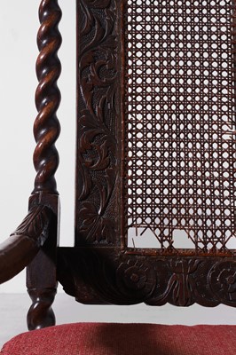 Lot 285 - A matched pair of Charles II oak armchairs