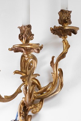 Lot 255 - Two pairs of Louis XV Revival wall sconces