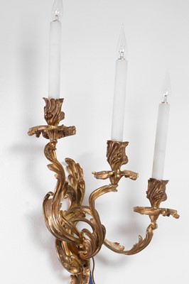 Lot 255 - Two pairs of Louis XV Revival wall sconces