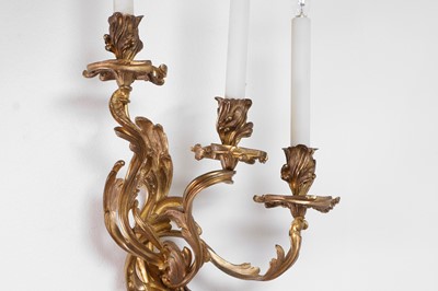 Lot 255 - Two pairs of Louis XV Revival wall sconces