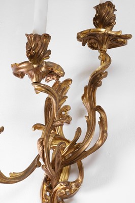Lot 255 - Two pairs of Louis XV Revival wall sconces