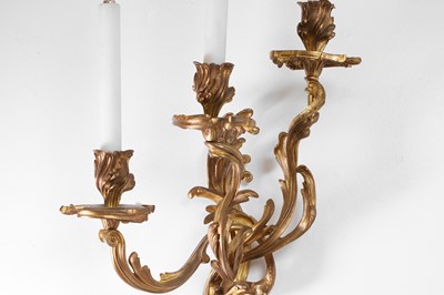 Lot 255 - Two pairs of Louis XV Revival wall sconces