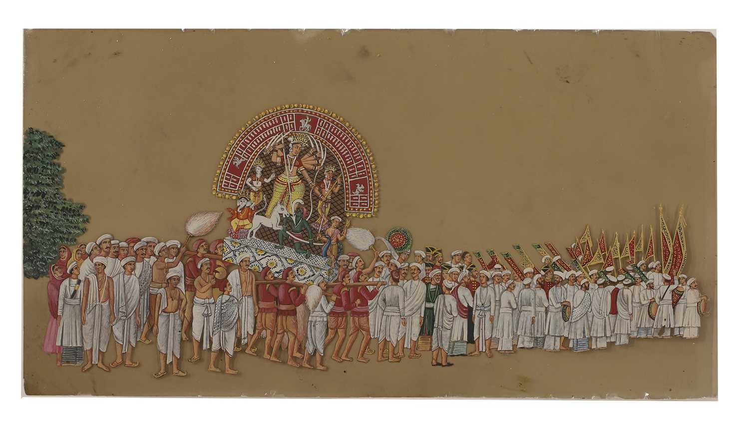 Lot 178 - A large Indian painting on mica