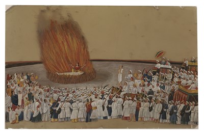 Lot 180 - A large Indian painting on mica