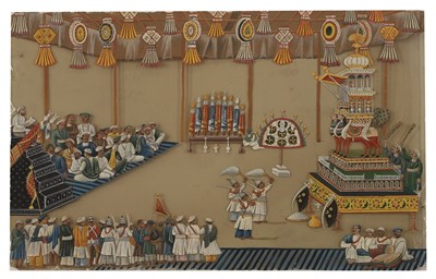 Lot A large Indian painting on mica