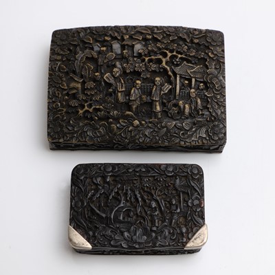 Lot 152 - A Chinese export tortoiseshell box and cover