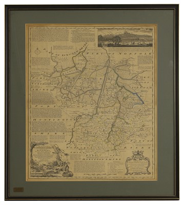 Lot 13 - Accurate Map of Cambridgeshire divided into its Hundreds Emanual Bowen