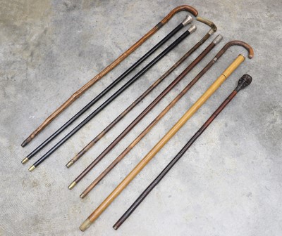 Lot 386 - A collection of sword sticks and canes
