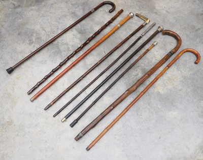 Lot 387 - A collection of sword sticks and canes