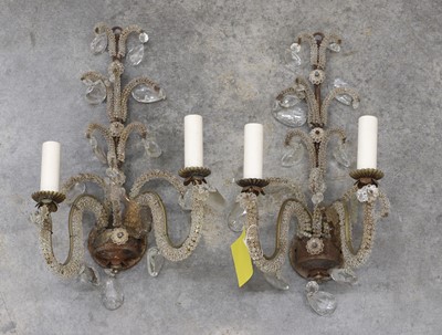 Lot 472 - A pair of glass wall lights