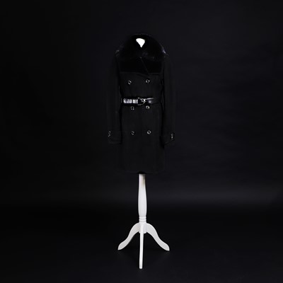 Lot 1371 - A Gucci black fur collar suede coat