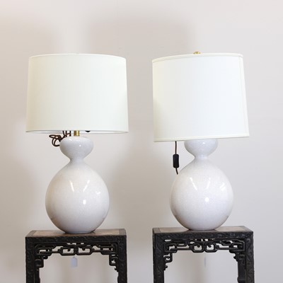 Lot 471 - A pair of ceramic lamps
