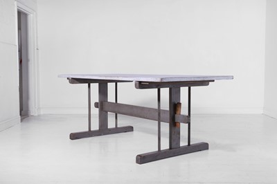 Lot 288 - A provincial painted wooden dining table