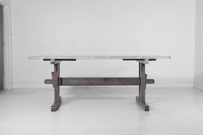 Lot 288 - A provincial painted wooden dining table