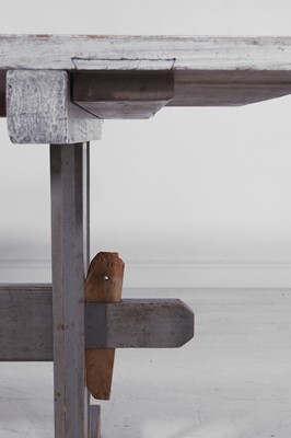 Lot 288 - A provincial painted wooden dining table