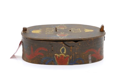 Lot 302 - A painted tine box