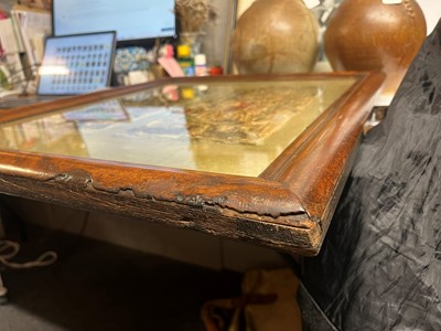 Lot 463 - A pair of silk and metal thread embroidered panels