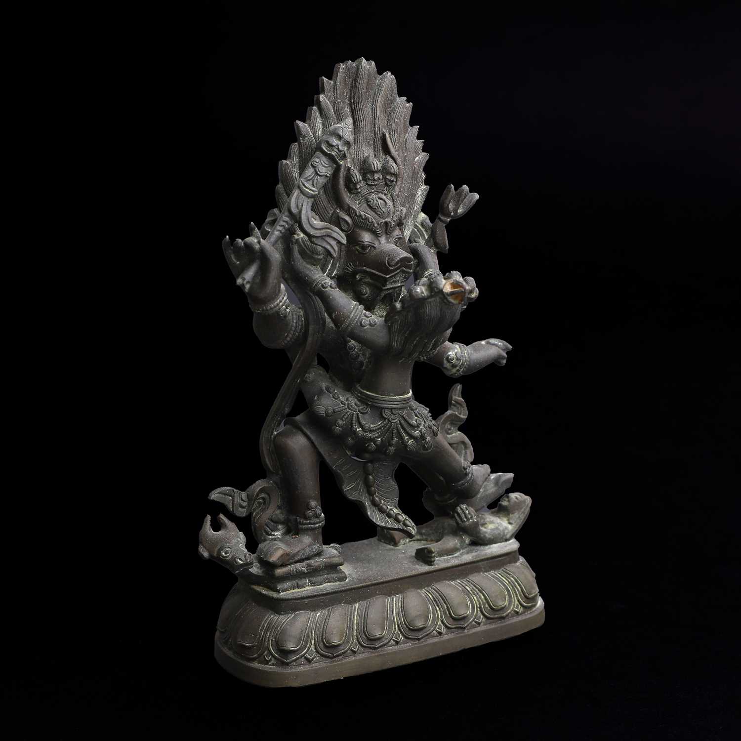 Lot 54 - A Sino-Tibetan bronze of a yab-yum figure