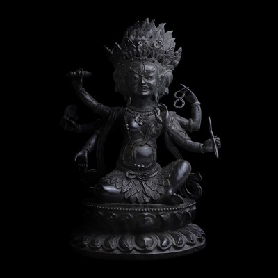 Lot 164 - A Tibetan bronze figure of Mahakala