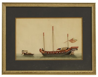Lot 104 - A Chinese export pith paper painting