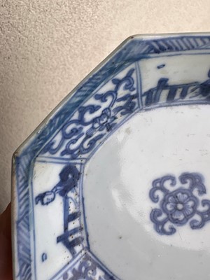 Lot 56 - A group of three Chinese blue and white saucers
