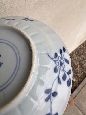 Lot 56 - A group of three Chinese blue and white saucers