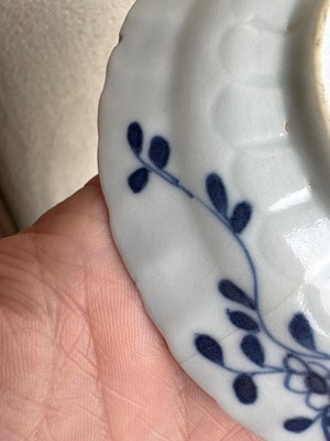 Lot 56 - A group of three Chinese blue and white saucers