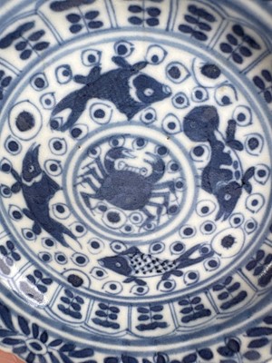 Lot 56 - A group of three Chinese blue and white saucers