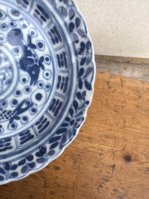 Lot 56 - A group of three Chinese blue and white saucers