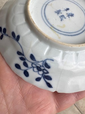 Lot 56 - A group of three Chinese blue and white saucers