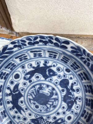 Lot 56 - A group of three Chinese blue and white saucers