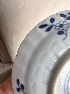 Lot 56 - A group of three Chinese blue and white saucers