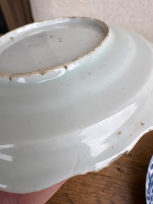Lot 56 - A group of three Chinese blue and white saucers
