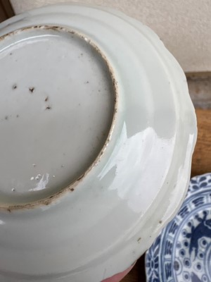 Lot 56 - A group of three Chinese blue and white saucers