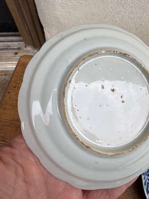 Lot 56 - A group of three Chinese blue and white saucers